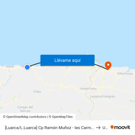 [Luarca/L.Luarca]  Cp Ramón Muñoz - Ies Carmen Y Severo Ochoa [Cta 08268] to Uned map
