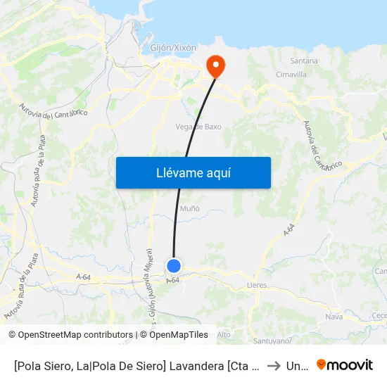 [Pola Siero, La|Pola De Siero]  Lavandera [Cta 09332] to Uned map