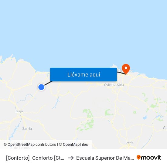 [Conforto]  Conforto [Cta 05908] to Escuela Superior De Marina Civil map