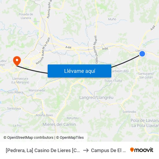 [Pedrera, La]  Casino De Lieres [Cta 08092] to Campus De El Cristo map