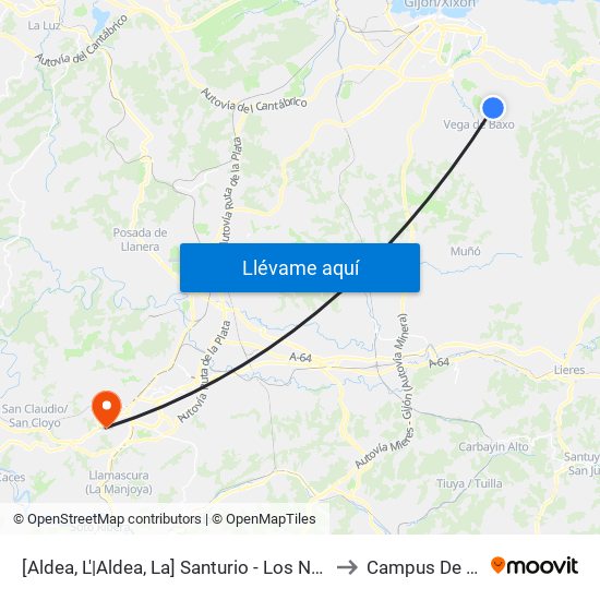 [Aldea, L'|Aldea, La]  Santurio - Los Nogales [Cta 08238] to Campus De El Cristo map