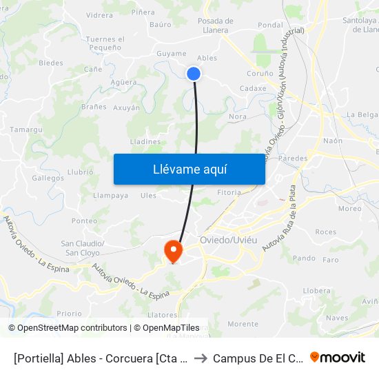 [Portiella]  Ables - Corcuera [Cta 20858] to Campus De El Cristo map