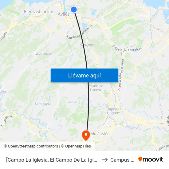 [Campo La Iglesia, El|Campo De La Iglesia]  El Campo La Iglesia [Cta 00266] to Campus De El Cristo map