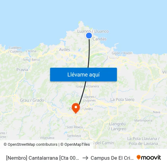 [Nembro]  Cantalarrana [Cta 00290] to Campus De El Cristo map
