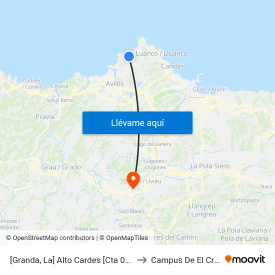 [Granda, La]  Alto Cardes [Cta 00312] to Campus De El Cristo map