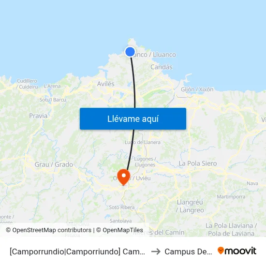 [Camporrundio|Camporriundo]  Camporrundio [Cta 00319] to Campus De El Cristo map