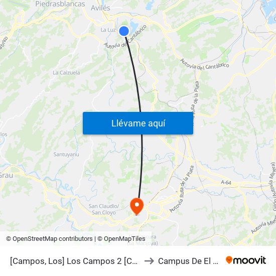 [Campos, Los]  Los Campos 2 [Cta 01078] to Campus De El Cristo map