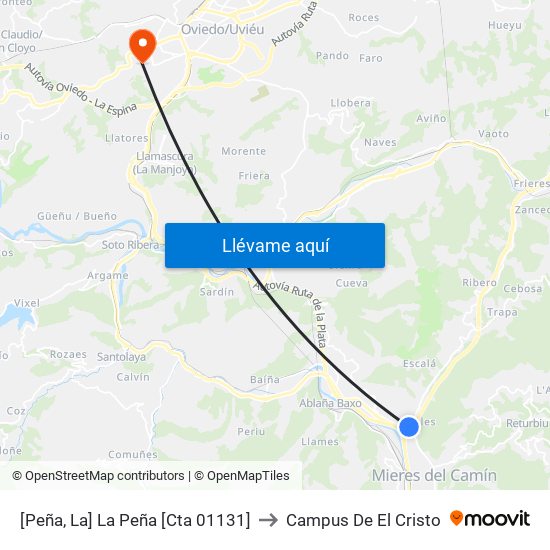 [Peña, La]  La Peña [Cta 01131] to Campus De El Cristo map