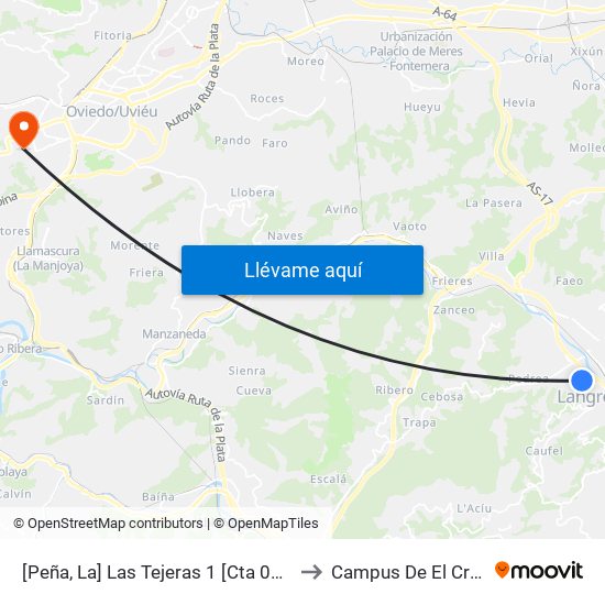 [Peña, La]  Las Tejeras 1 [Cta 01161] to Campus De El Cristo map