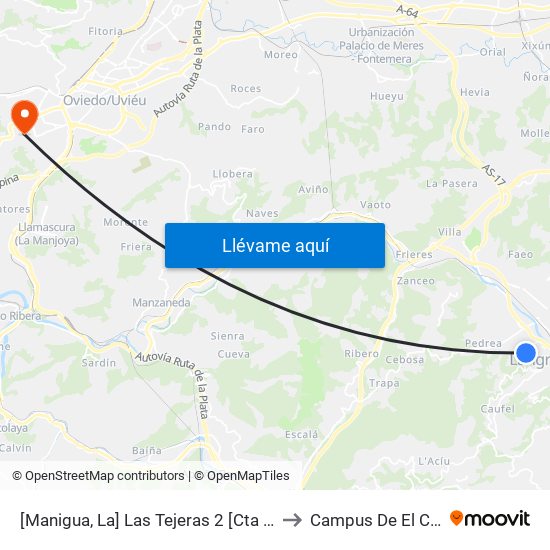 [Manigua, La]  Las Tejeras 2 [Cta 01162] to Campus De El Cristo map