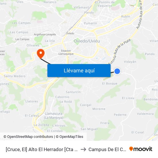 [Cruce, El]  Alto El Herrador [Cta 01237] to Campus De El Cristo map