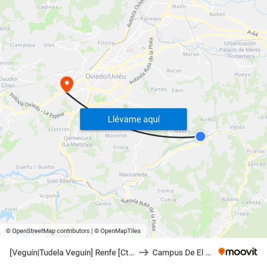 [Veguín|Tudela Veguín]  Renfe [Cta 01303] to Campus De El Cristo map