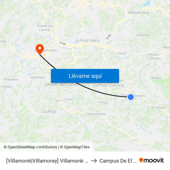 [Villamoréi|Villamorey]  Villamoréi [Cta 01346] to Campus De El Cristo map