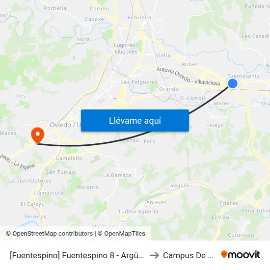 [Fuentespino]  Fuentespino 8 - Argüelles [Cta 02043] to Campus De El Cristo map