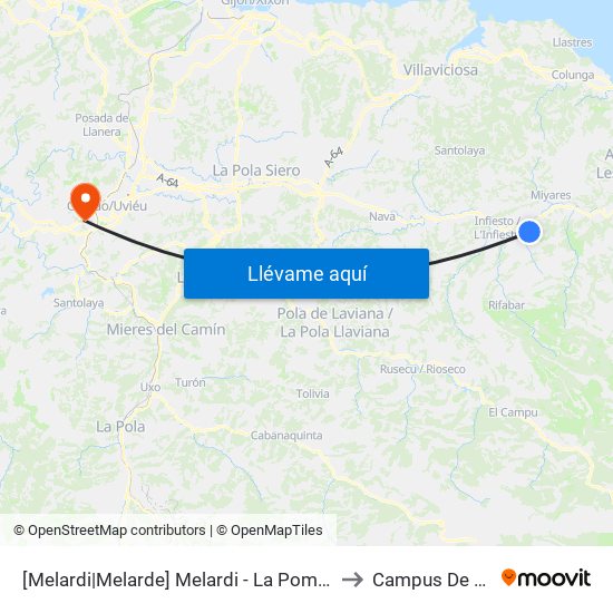 [Melardi|Melarde]  Melardi - La Pomarada [Cta 03744] to Campus De El Cristo map