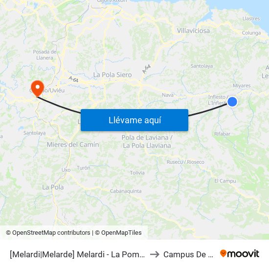 [Melardi|Melarde]  Melardi - La Pomarada [Cta 03745] to Campus De El Cristo map