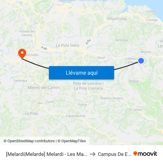 [Melardi|Melarde]  Melardi - Les Mates [Cta 03748] to Campus De El Cristo map