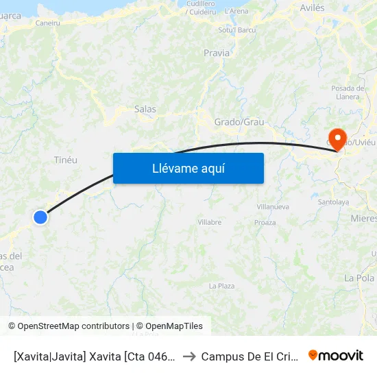 [Xavita|Javita]  Xavita [Cta 04698] to Campus De El Cristo map