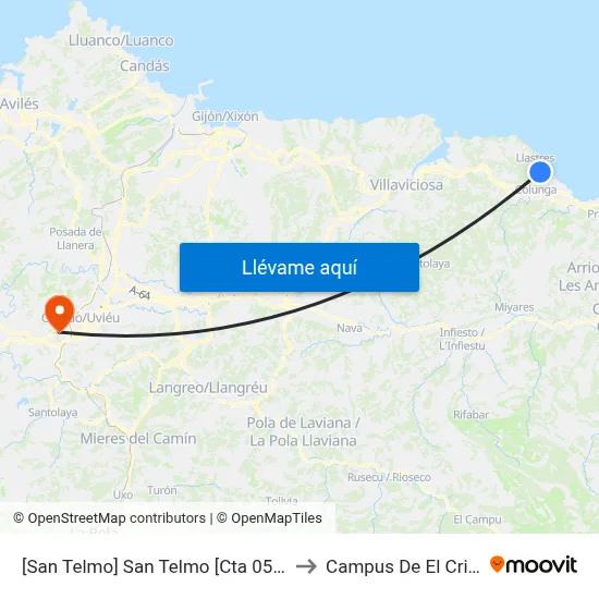 [San Telmo]  San Telmo [Cta 05200] to Campus De El Cristo map