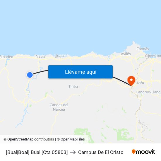 [Bual|Boal]  Bual [Cta 05803] to Campus De El Cristo map