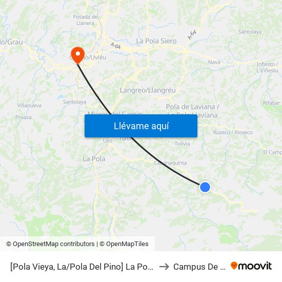 [Pola Vieya, La/Pola Del Pino]  La Pola Vieya [Cta 05887] to Campus De El Cristo map