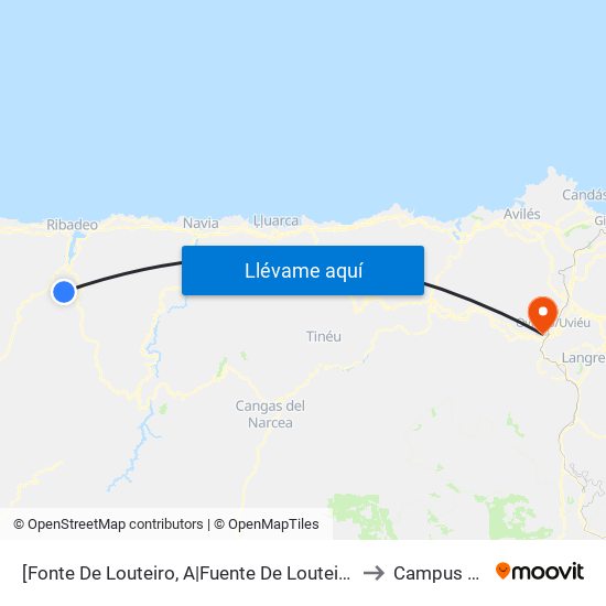 [Fonte De Louteiro, A|Fuente De Louteiro]  Creixido/Cereigido [Cta 05891] to Campus De El Cristo map