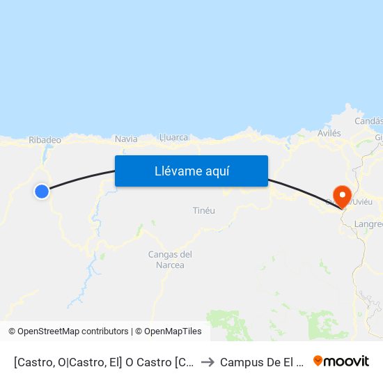 [Castro, O|Castro, El]  O Castro [Cta 05895] to Campus De El Cristo map