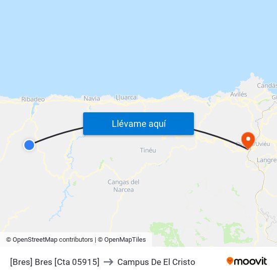 [Bres]  Bres [Cta 05915] to Campus De El Cristo map