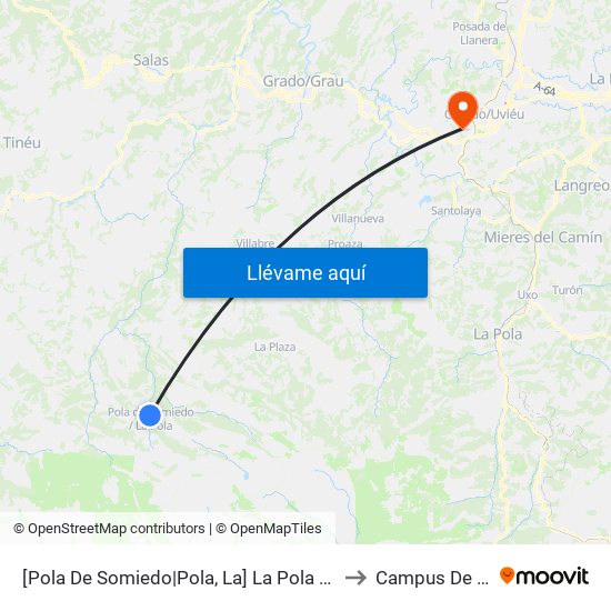 [Pola De Somiedo|Pola, La]  La Pola Somiedo [Cta 5976] to Campus De El Cristo map