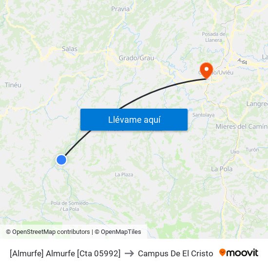 [Almurfe]  Almurfe [Cta 05992] to Campus De El Cristo map