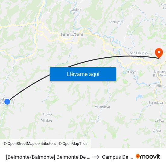 [Belmonte/Balmonte]  Belmonte De Miranda [Cta 06006] to Campus De El Cristo map