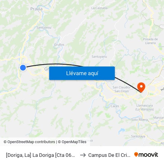 [Doriga, La]  La Doriga [Cta 06024] to Campus De El Cristo map
