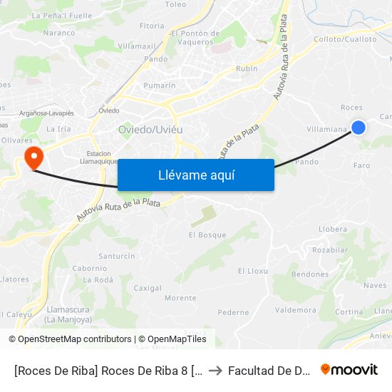 [Roces De Riba]  Roces De Riba 8 [Cta 17264] to Facultad De Derecho map