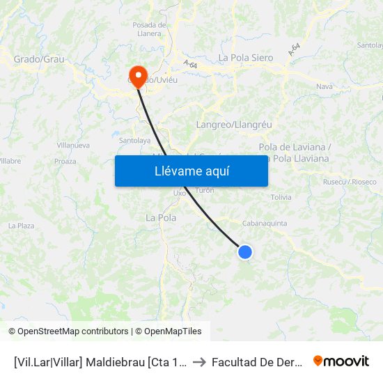 [Vil.Lar|Villar]  Maldiebrau [Cta 18240] to Facultad De Derecho map