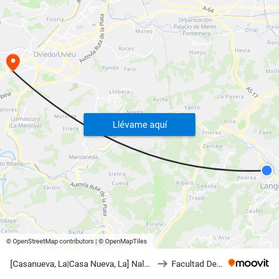 [Casanueva, La|Casa Nueva, La]  Nalón - Lada [Cta 01155] to Facultad De Derecho map