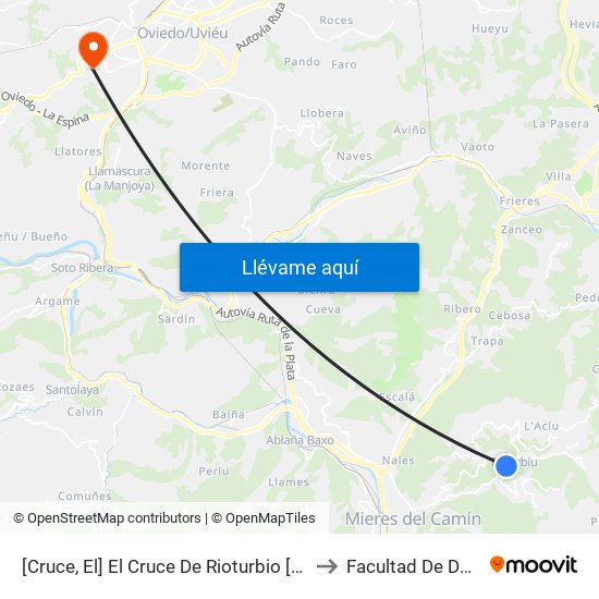 [Cruce, El]  El Cruce De Rioturbio [Cta 01176] to Facultad De Derecho map