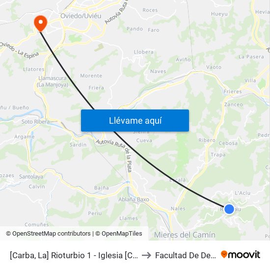 [Carba, La]  Rioturbio 1 - Iglesia [Cta 01271] to Facultad De Derecho map