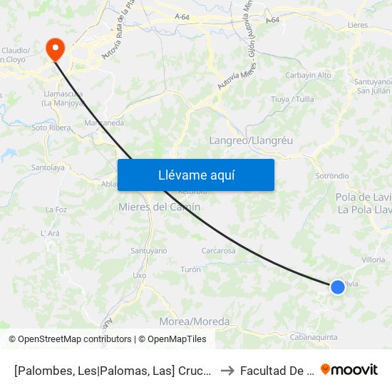 [Palombes, Les|Palomas, Las]  Cruce Tolivia [Cta 01330] to Facultad De Derecho map