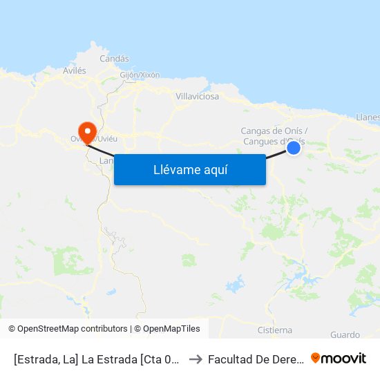 [Estrada, La]  La Estrada [Cta 03605] to Facultad De Derecho map