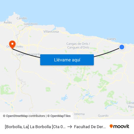 [Borbolla, La]  La Borbolla [Cta 03737] to Facultad De Derecho map