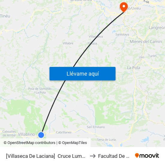 [Villaseca De Laciana]  Cruce Lumajo [Cta 05952] to Facultad De Derecho map
