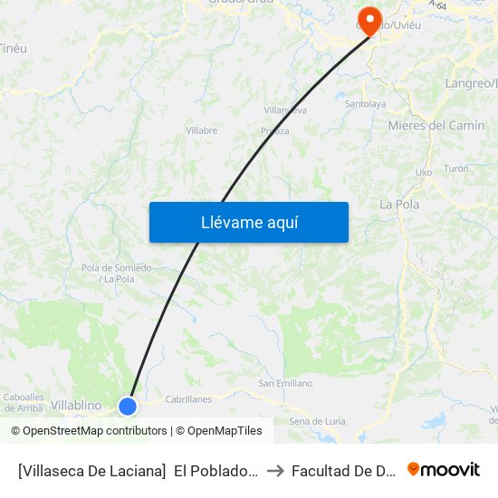 [Villaseca De Laciana]  El Poblado [Cta 05956] to Facultad De Derecho map