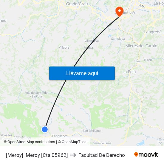 [Meroy]  Meroy [Cta 05962] to Facultad De Derecho map