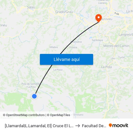 [Llamardal|L.Lamardal, El]  Cruce El L.Lamardal [Cta 5970] to Facultad De Derecho map