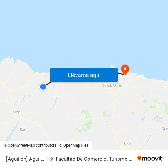 [Aguillón]  Aguillón [Cta 05914] to Facultad De Comercio, Turismo Y Ciencias Sociales Jovellanos map