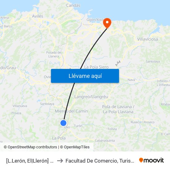 [L.Lerón, El|Llerón]  Casaviedra [Cta 06179] to Facultad De Comercio, Turismo Y Ciencias Sociales Jovellanos map