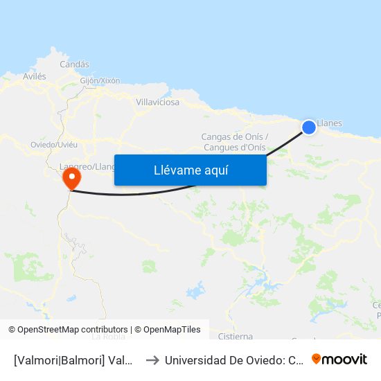 [Valmori|Balmori]  Valmori [Cta 03551] to Universidad De Oviedo: Campus De Mieres map