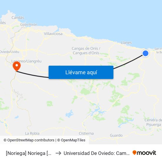 [Noriega]  Noriega [Cta 03671] to Universidad De Oviedo: Campus De Mieres map