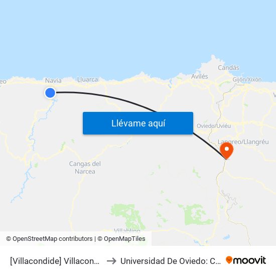 [Villacondide]  Villacondide [Cta 05771] to Universidad De Oviedo: Campus De Mieres map