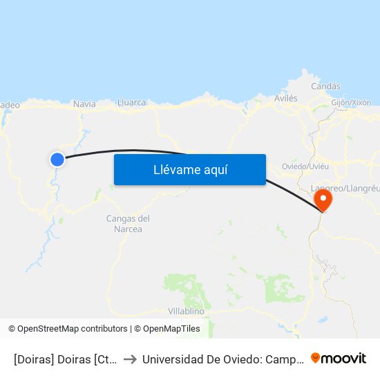 [Doiras]  Doiras [Cta 05816] to Universidad De Oviedo: Campus De Mieres map